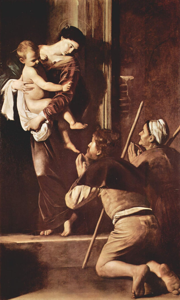 Pintura de altar de la Capilla de Cavaletti en Sant Agostino en Roma, escena
