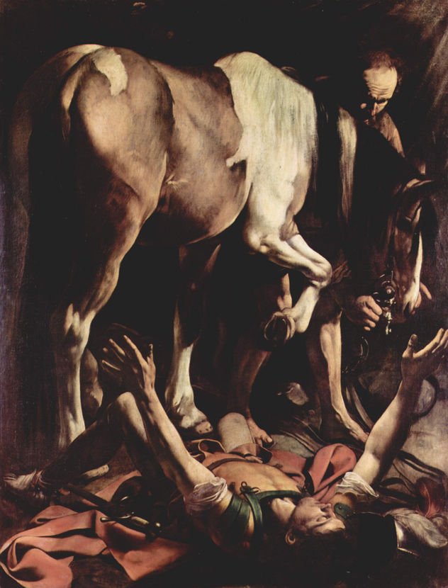 Pintura de la ermita de Cerasi en Santa Maria del Popolo en Roma, escena