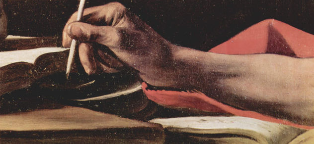 San Jerónimo escribiendo, detalle