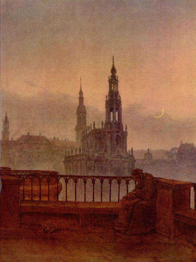 Vista de Dresde desde la terraza de Bruhl