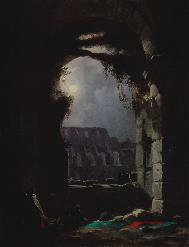 El Coliseo en una noche de luna
