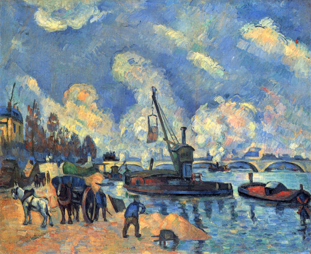 Las piedras al lado de Bercy, pintura según Aramand Guillaumin 