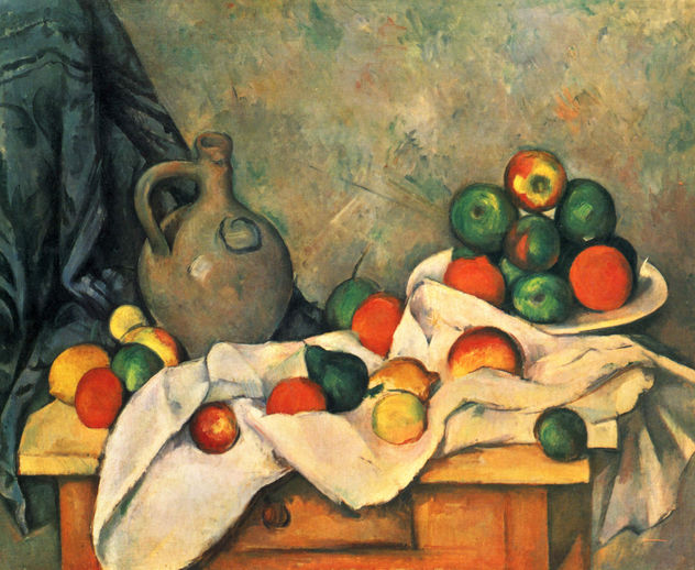 Still Life, Drapery, Jug and Fruit Bowl