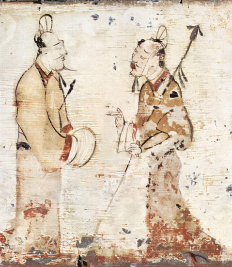 Figuras en una losa funeraria 