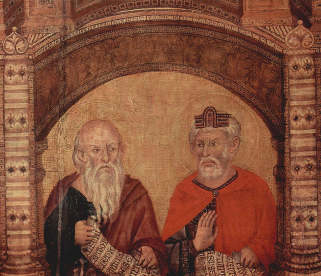 Throning Madonna with Eight Angels and Four Prophets, Detail