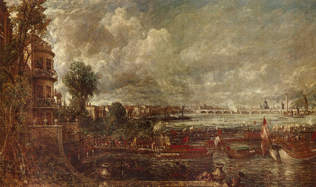 View of Waterloo Bridge from Whitehall Stairs, June 18, 1817 