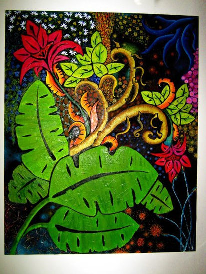 SELVA1 Oil Panel Floral Painting