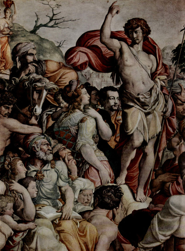 Predicación de Juan el Bautista, detalle