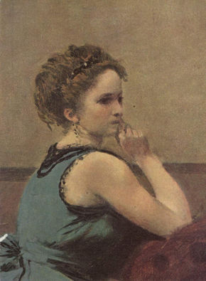 Woman in Blue, Detail