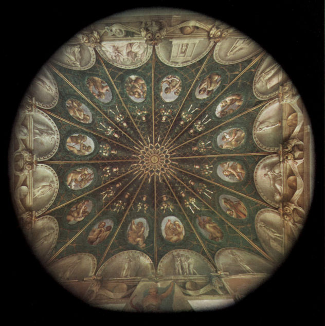 Fresco de techo en el monastrio de monjas de San Paolo en Parma, vista general