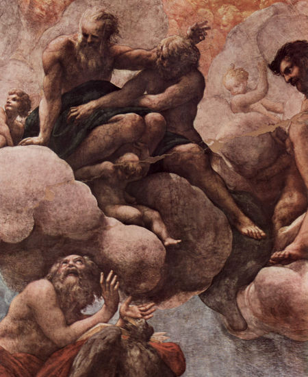 Frescos en la iglésia de San Giovanni Evangelista en Parma, fresco de cúpula, escena 