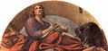 Frescos en la iglesia de San Giovanni Evangelista en Parma, luneta, escena