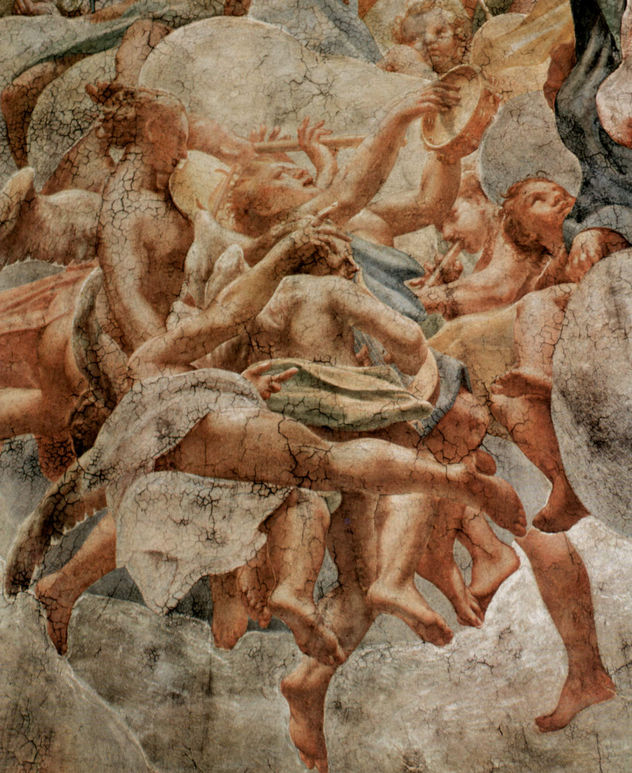 Fresco de cúpula en la catedral, escena