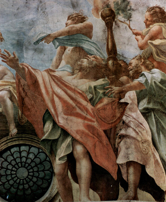 Fresco de cúpula en la catedral, escena