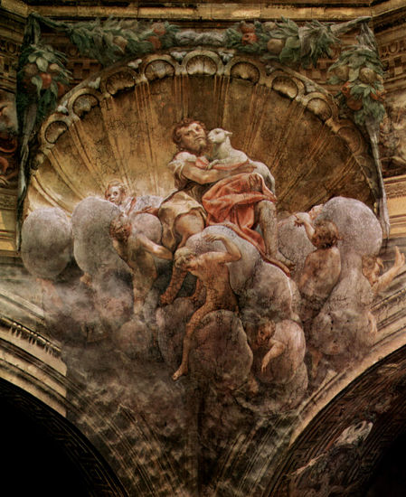 Fresco de cúpula en la catedral, escena 