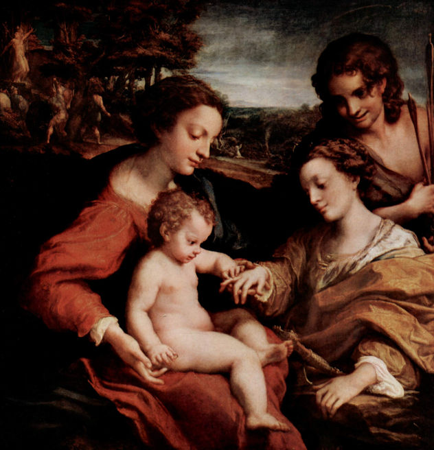 La boda mística de la Santa Catalina de Alejandría con Cristo