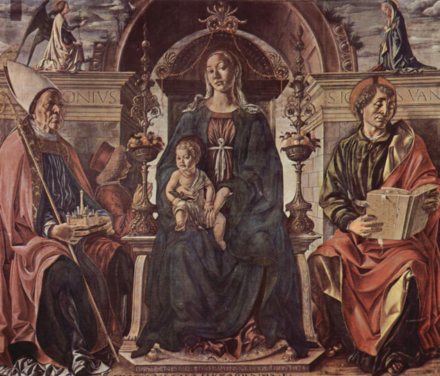 Thronende Madonna, Hl. Petronius y Hl. Evangelist Johannes 