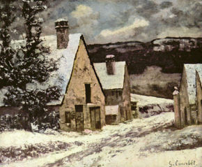 Dorfausgang in Winter