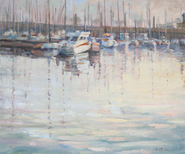 atardecer Óleo Lienzo Marina