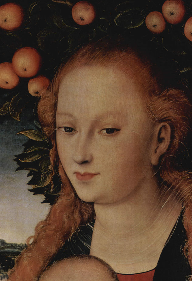 Madonna bajo el manzano, detalle