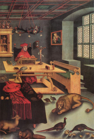 Portrait of Cardinal Albrecht of Brandenburg as Jerome in His Study 