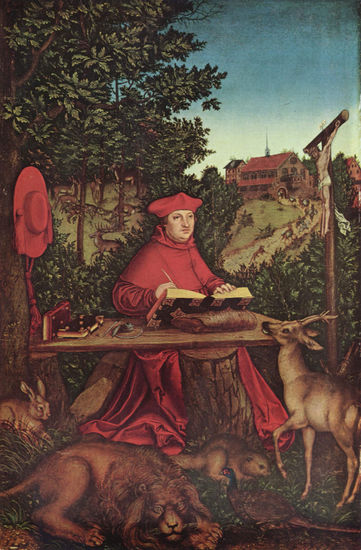 Portrait of Cardinal Albrecht of Brandenburg as St. Jerome in the Green 