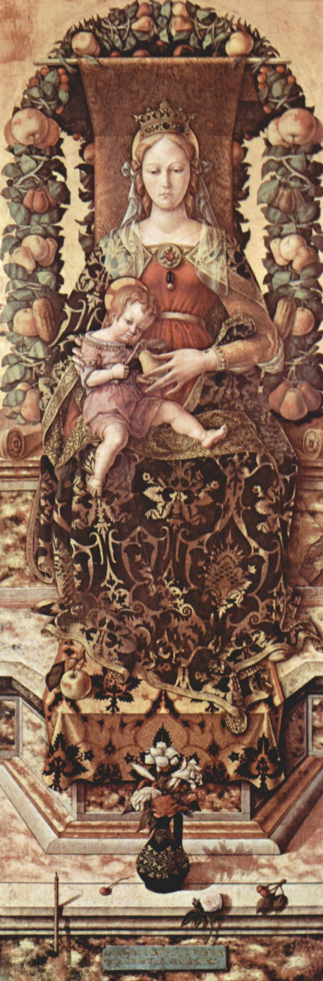 Altar de la catedral de Camerino, Madonna della Candeletta, escena