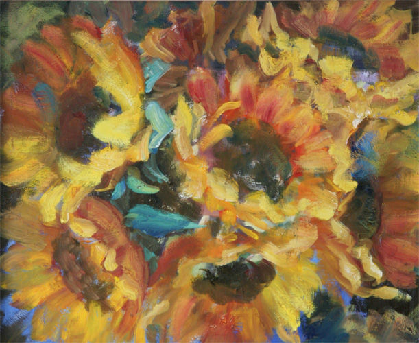 girasoles Oil Canvas Floral Painting