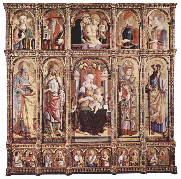 Altar mayor de la catedral de Ascoli, Políptico, vista general, tabla central