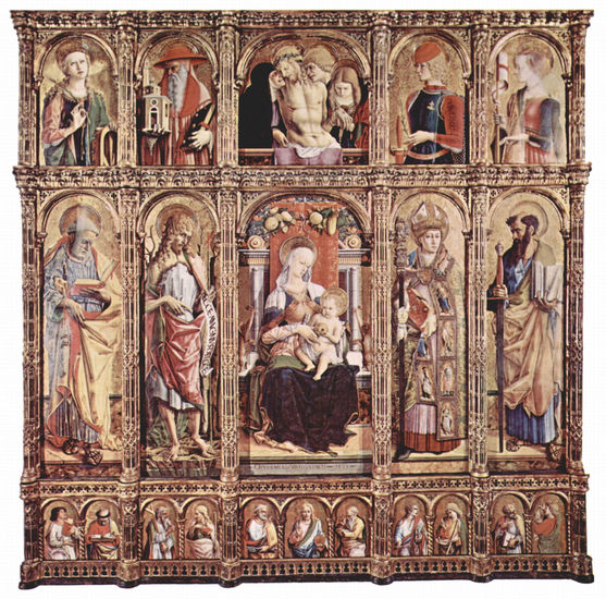 Main altar of the cathedral of Ascoli, Polyptych, general view, central panel 