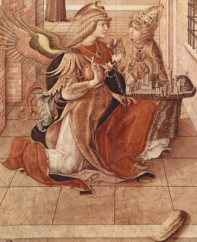 Maria Anunciación con el Emygdius de Ascoli Piceno, Detalle