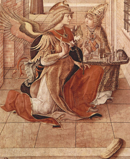 Maria Anunciación con el Emygdius de Ascoli Piceno, Detalle 