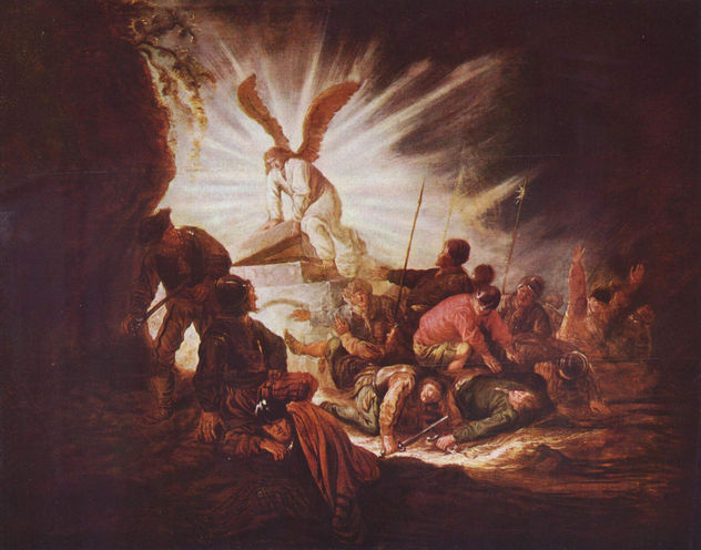 El ángel abre la tumba de Cristo