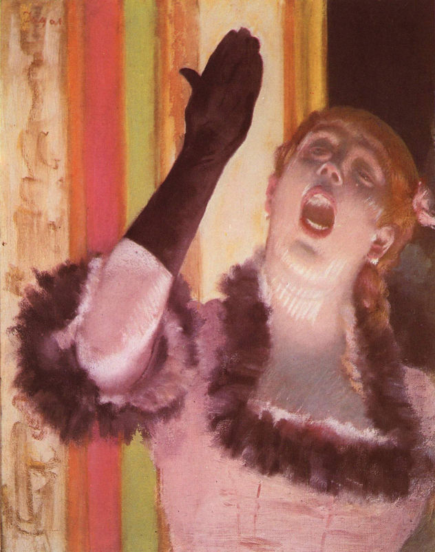 La cantante con el guante