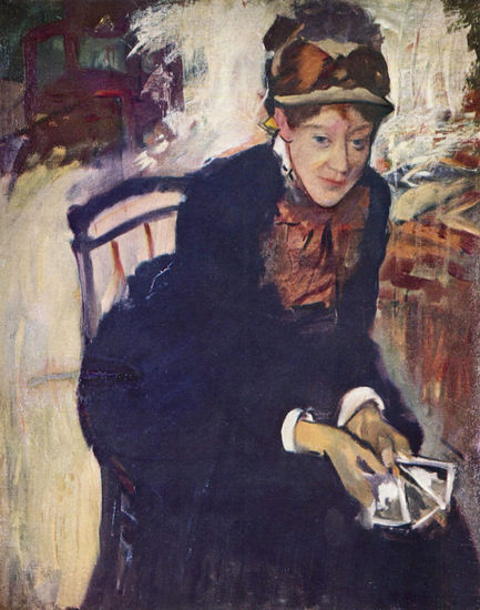 Retrato de la Sra. Cassatt, sujetando las cartas 