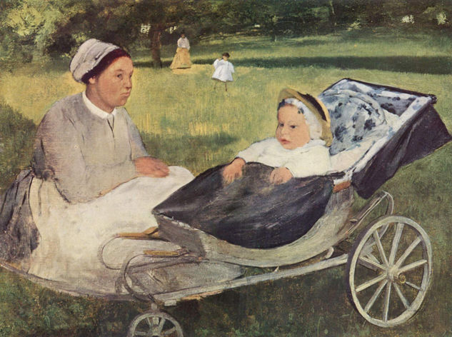 Portrait of Henri Balpinçon as a child with his nanny 