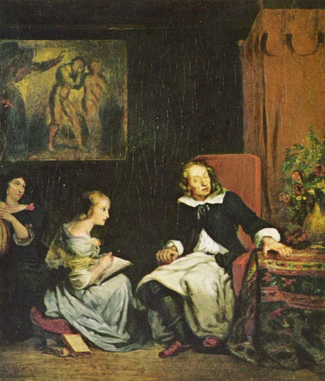 Milton dictating "Paradise Lost" to his daughters 