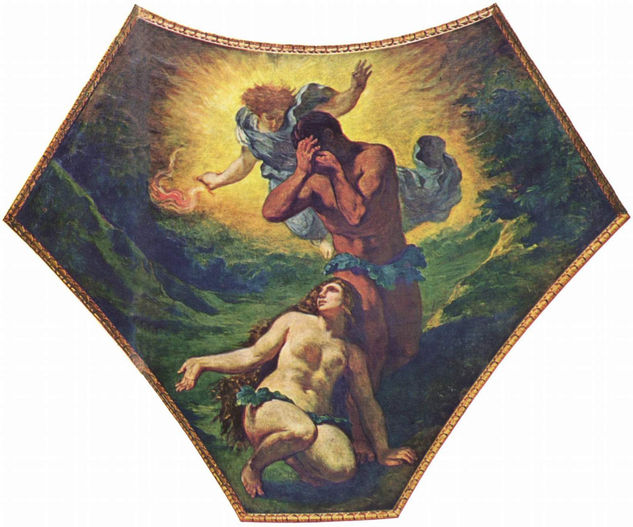 Palais Bourbon, painting in the dome of Theology, scene 