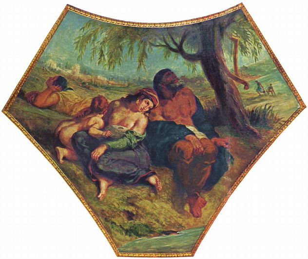 Palais Bourbon, pintura en la cúpula de la Teología, escena