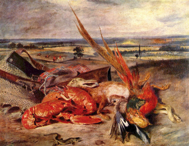 Still Life with Lobster and Hunting and Fishing Trophies 