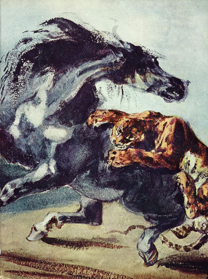 Tiger Attacking a Horse 