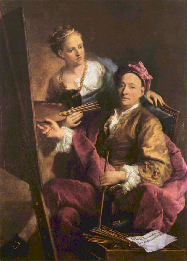 Autorretrato del artista con su hija