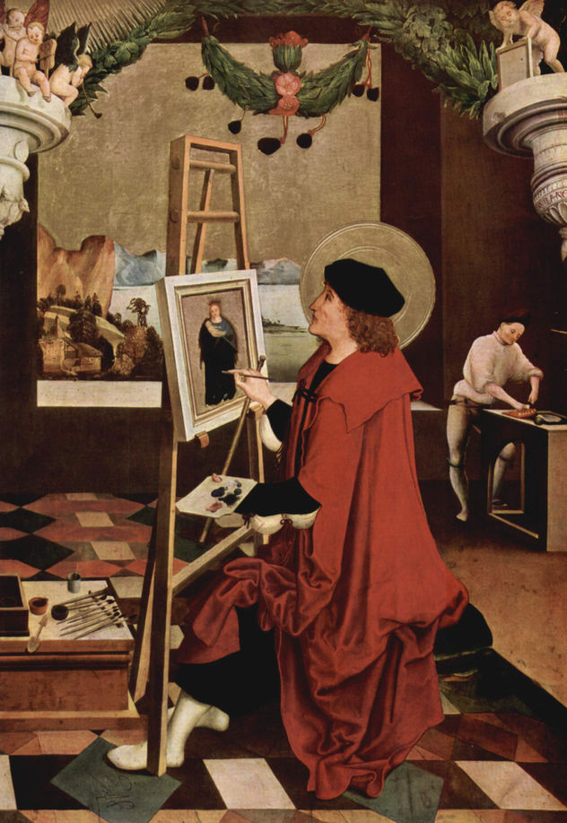 Hl. Lukas, la Madonna pintando, alas del altar