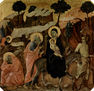Maestà, altar of the Siena Cathedral, front side, predella with scenes from the childhood of Jesus and prophets, scene.
