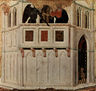 Maestà, Altarpiece of the Cathedral of Siena, reverse, predella with scenes of the temptation of Christ and miracles, scene