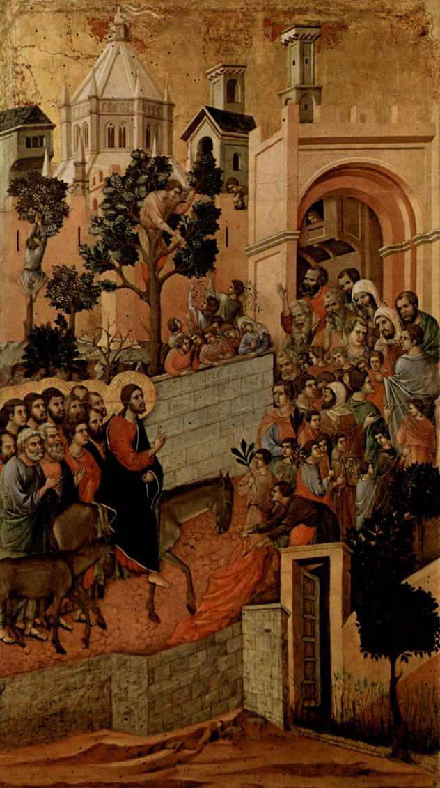 Maestà, Altarretablo de la catedral de Siena, reverso, registro principal con escenas de la Pasión de Cristo, escena