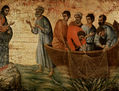 Maestà, Altarpiece of the Siena Cathedral, reverse, coronation of the altar with Pentecost cycle, scene
