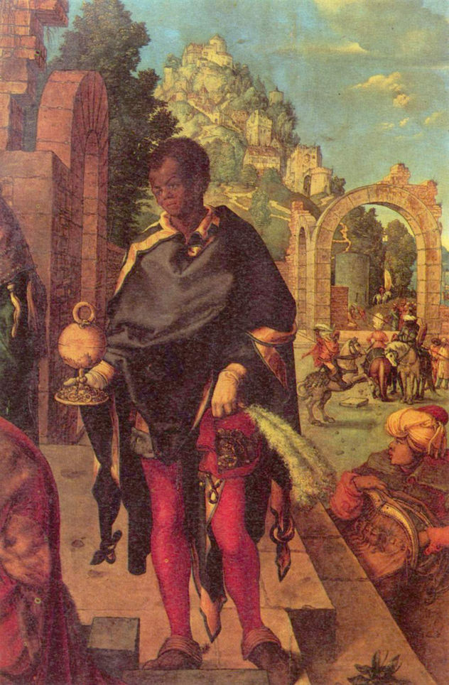 La adoración de los Magos, detalle