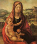 Mary with the Child in front of a landscape