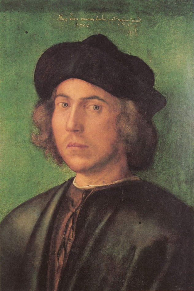 Retrato de de un joven sobre fondo verde